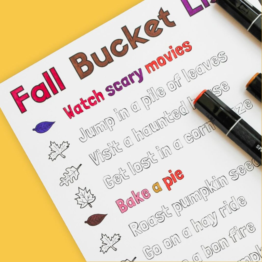 fall bucket list printable