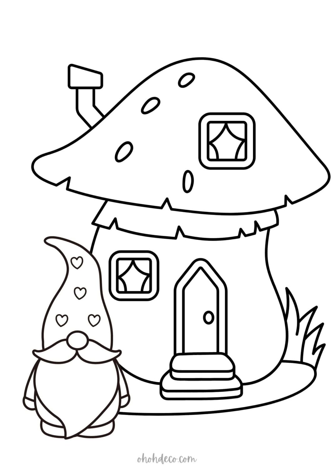 mushroom coloring page